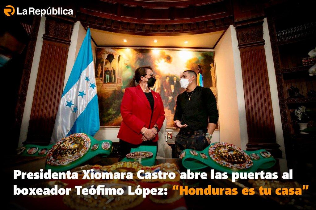 Presidenta Xiomara Castro abre las puertas al boxeador Teófimo López: “Honduras es tu casa” - Cover Image