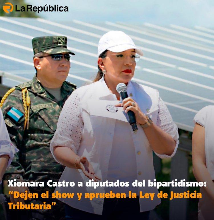 Xiomara Castro a diputados del bipartidismo: “Dejen el show y aprueben la Ley de Justicia Tributaria” - Cover Image