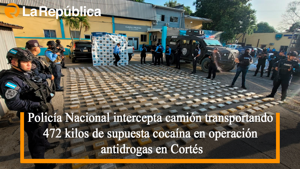 Policía Nacional intercepta camión transportando 472 kilos de supuesta cocaína en operación antidrogas en Cortés - Cover Image