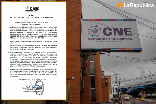 El CNE anunció este lunes el Procedimiento Especial de Contratación para el servicio de transporte pesado, encargado de movilizar las maleta - Cover Image