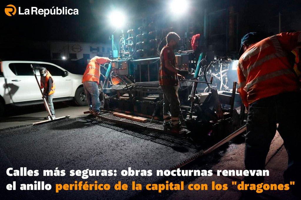 Calles más seguras: obras nocturnas renuevan el anillo periférico de la capital con los 