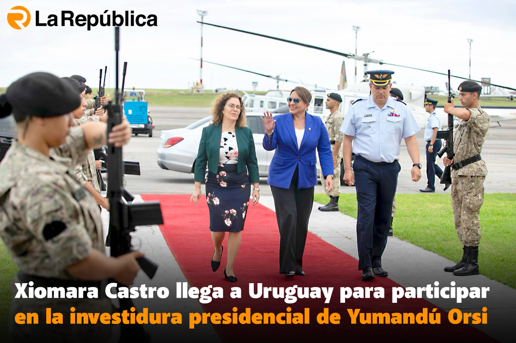  Xiomara Castro llega a Uruguay para participar en la investidura presidencial de Yumandú Orsi - Cover Image