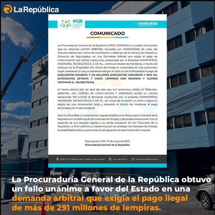 La Procuraduría General de la República obtuvo un fallo unánime a favor del Estado en una demanda arbitral que exigía el pago ilegal de más  - Cover Image