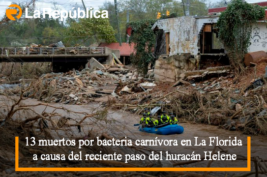 13 muertos por bacteria carnívora en La Florida a causa del reciente paso del huracán Helene - Cover Image