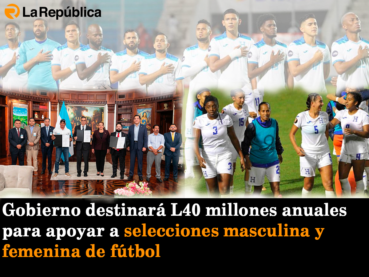 Gobierno destinará L40 millones anuales para apoyar a selecciones masculina y femenina de fútbol - Cover Image